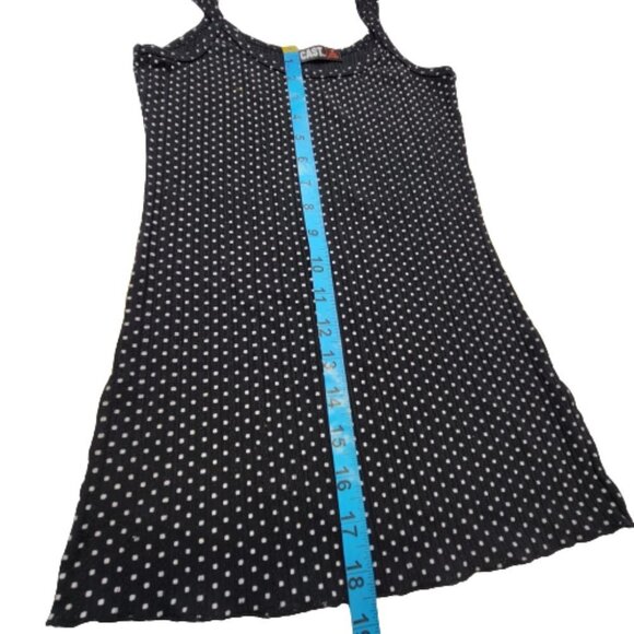 Spaghetti Strap Sleeveless Top Stretchy Polka Dot Casual Top - Picture 3 of 5
